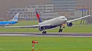 SPECTACULAR HEAVY STORM LANDINGS Winds up to 100km/h! Amsterdam Schiphol Airport
