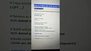 Docker file for .NET 6.0 Web Api
