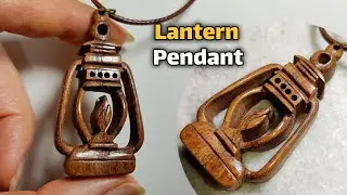 Making a Cute Miniature Wooden Lantern Pendant | Wood Carving Tutorial🏮✨💫