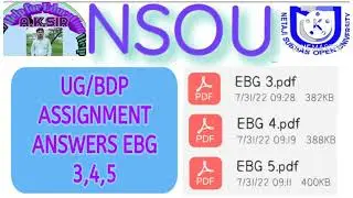 NSOU UG/BDP ONLINE ASSIGNMENT EBG 3,4,5 ANSWERS