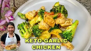 KETO GARLIC CHICKEN EASY TO MAKE RECIPE WITH BROCCOLI & COURGETTE