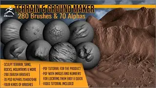 Model and detail terrain in ZBrush with Terrain And Ground Maker by Artistic Squad
