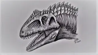 How to Draw GIGANOTOSAURUS Head - Jurassic World: Dominion