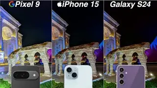 Google Pixel 9 vs iPhone 15 vs Samsung Galaxy S24 Night Mode Camera Test