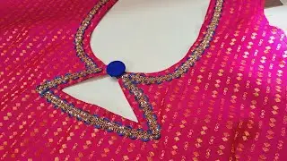 bina bukram blouse back neck design #binabukram #nocanvas #blousedesign