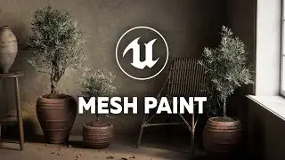 Drawing on objects in UE5. Mesh Paint, Vertex Paint [Eng Sub]