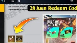 FREE FIRE REDEEM CODE TODAY 28 JUNE | FF NEW REDEEM CODE TODAY | NEW REDEEM CODE EVENT