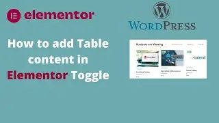 How to add content in elementor toggle|| How to add design in elementor table