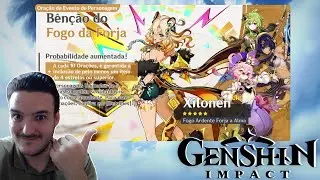 GIREI 50 VEZES NO BANNER DA XILONEN E TIREI PERSONAGEM 5 ESTRELAS - GENSHIN IMPACT 