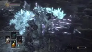 Dark Souls 3. Убийство ледяной ящерки на начальном уровне. Чародей.