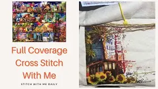 World Travel Bookshelf Full Coverage HAED Cross Stitch pattern by Aimee Stewart Flosstube May 2023