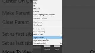 Align Camera To Scene View | Unity 