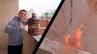 СБРОСИЛИ БИДОН ТОМАТНОГО СОКА С 24 ЭТАЖА !!! ЭТО ЖЕСТЬ !!