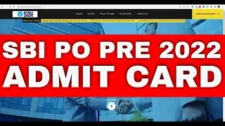 SBI PO PRE ADMIT CARD 2022
