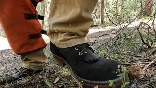 Drew's Logger Boot in the forest