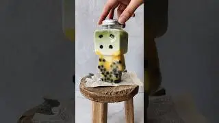 Making a Matcha Mango Boba Drink 🧋