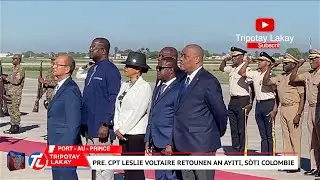 Leslie Voltaire (LAVALAS) retounen Ayiti ap bay bilan sou pasaj li nan peyi Colombie.