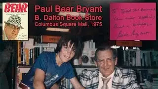 RARE! University of Alabama Coach Paul Bear Bryant Book Signing - 1975