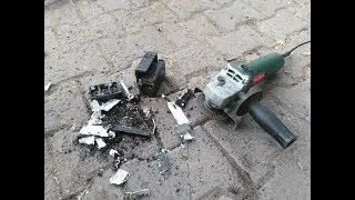 Bataryayı ( aküyü )  demir kesici ile parçalıyorum !!! İÇERİSİNDE NE VAR!!!