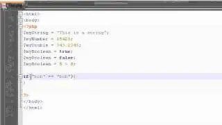 PHP Tutorial Video 10: If statements, Else Statements, and Boolean Values