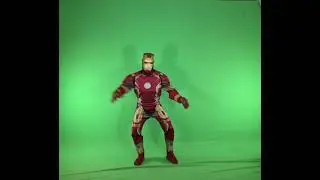 железный человек на зелёном фоне,  футаж,  хромакей