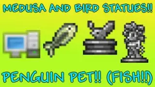 How To Find A Medusa Statue, A Bird Statue And The Fish (Penguin Pet) In Terraria PC 1.4.3.6