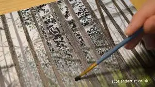 Drawing of a sunny forest