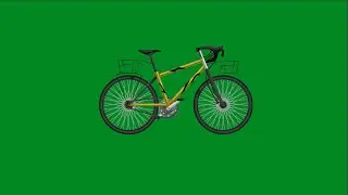Animated Bicycle on Green Screen Royalty Free  | animation chromakey ,Green , Red , Yellow Bicycle.