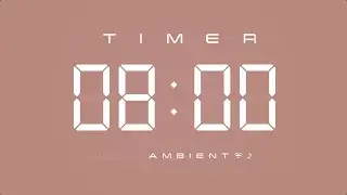 8 Min Digital Timer with Ambient Music & Simple Beeps 🤎