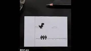 Google Dino T-Rex Super Game | Looping Flipbook Shorts - D'Art Guy