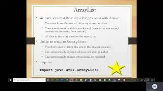 Java I   Chapter 7   Class 3   Part 3   ArrayLists