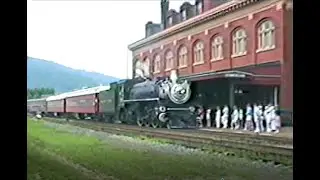 WMSR steam, Featuring Allegheny Central 4-6-2 #1238.  Operating turntable, 1989.
