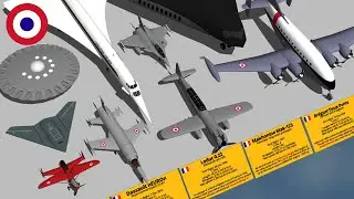 Crazy French Aircraft Type & Size Comparison 3D