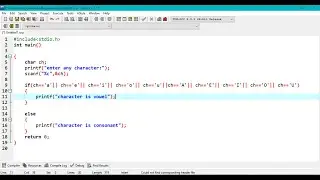 07 Check a character is vowel or consonant  | C Program |  CollegePlacementPrep