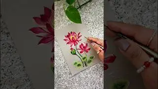 ✨️💫 AMAZING Waterlilly flower painting Round brush technique 