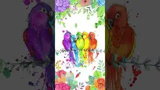 Colorful watercolor lovely parrot