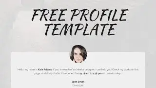 Bootstrap Profile Template - Free HTML Website Templates
