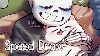 【Undertale Anniversary】Sans & Annoying Dog - Speed Draw【SAI 2 + PS】