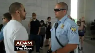 Policeman Vs American Patriot - The Stare Down