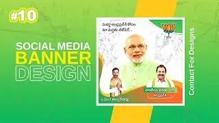 #9 BJP (Narendra Modi) Social Media Poster Design in Adobe Photoshop CC 2020 | Photoshop Telugu