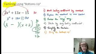 Factoring Using Bottoms Up a negative