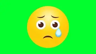 Animated Disappointed Relieved Emoji Green Screen No Copyright || Cry Emoji Green Screen