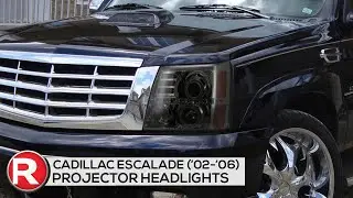 Demo: Spec-D Projector Headlights Cadillac Escalade (02-06) Dual Halo LED - Black / Chrome / Tinted