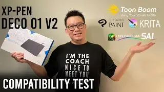 XP Pen Deco 01 v2 Detail Review with + Clip Studio Paint, Paint Tool SAI, Krita, Toon Boom