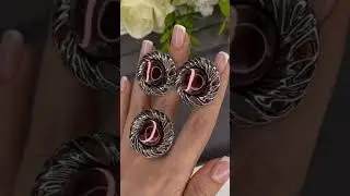 Шикарный набор. Вставка смола🥰🌸 #кольцо #серьги #серебро #камни #рек #аксессуары #шоппинг #тренды