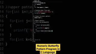 Numeric Butterfly Pattern Program in C Language