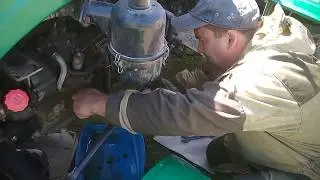 Замена масла в минитракторе (подготовка к сезону).