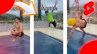 TIPOS DE IDADES PULANDO NA PISCINA 😂 