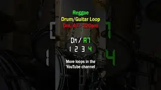 Reggae Drum/Guitar Loop in Dm/A7 - 120bpm #reggaedrums #musicpractice #playalong