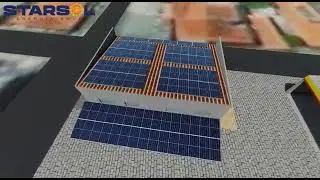 Disposição dos módulos fotovoltaicos em 3D